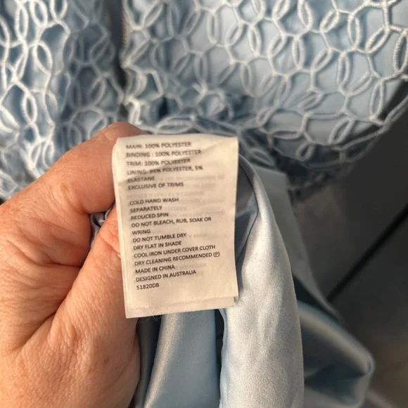 Bardot Fiona Mesh Light Blue Midi Dress Women's Size Large / 10 US - Picture 9 of 9